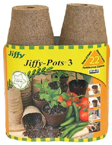 Jiffy Jp322 22-Pack 3" Round Seed Starting Peat Pots - Quantity Of 6 1