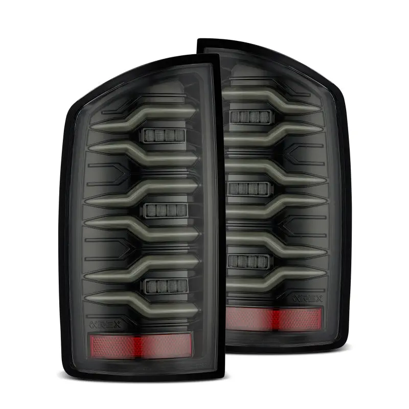 Alpharex 07-08 Dodge Ram1500/07-09 Dodge Ram 2500+3500 Luxx-Series Led Tail Lights(Pair) Alpha Black 1