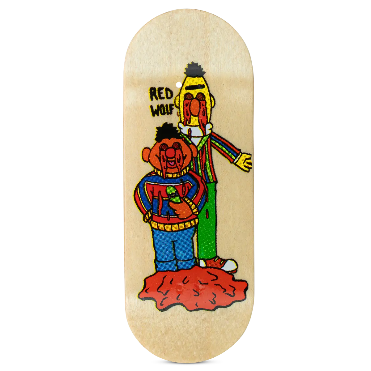 Red Wolf Fingerboard Deck - Bert And Ernie 1