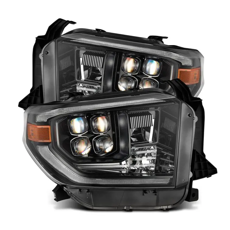 Alpharex 14-21 Toyota Tundra Nova-Series Led Proj Headlights Alpha-Blk W/Actv Light & Seq. Sig + Drl 1