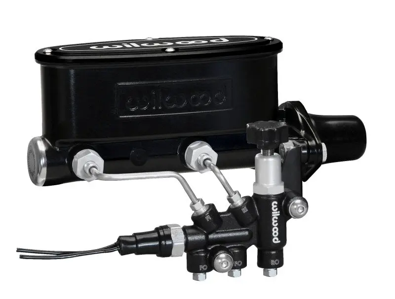 Wilwood Hv Tandem M/C Kit W L/H Bracket & Prop Valve - 1 1/8In Bore Black 1