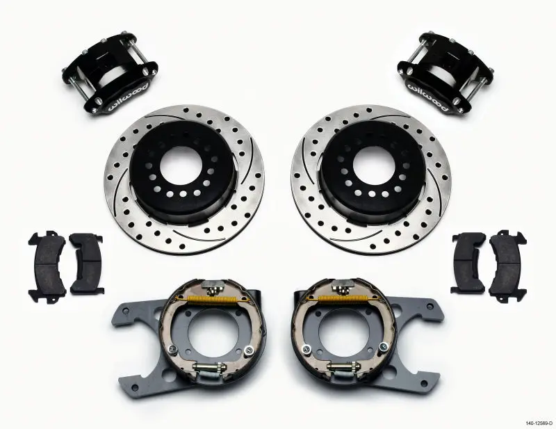 Wilwood D154 P/S Park Brake Kit Drilled Chevy C-10 2.42 Offset 5-Lug 1