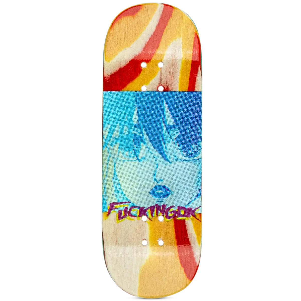 Dk Real Wear Fingerboard Deck - F@Cking Dk Red/Yellow 1