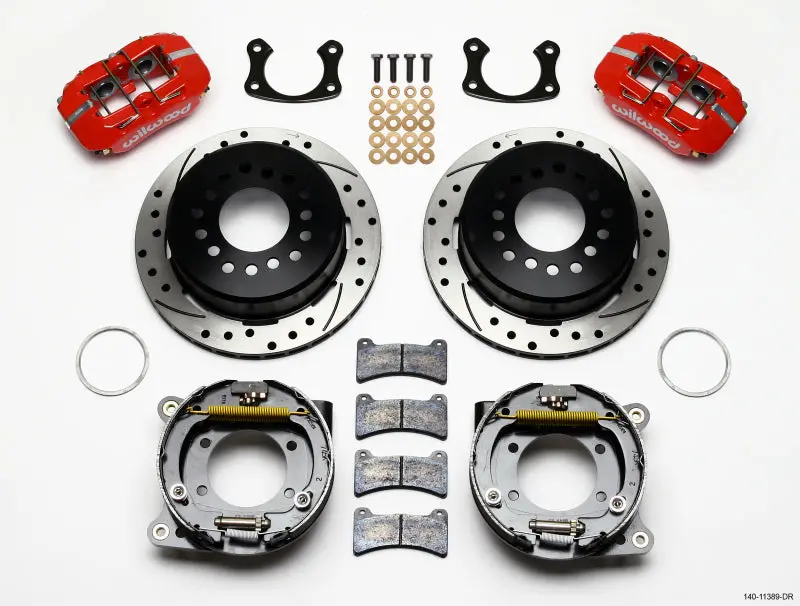 Wilwood Dynapro Low-Profile 11.00In P-Brake Kit Drill-Red New Big Ford 2.50In Offset 1