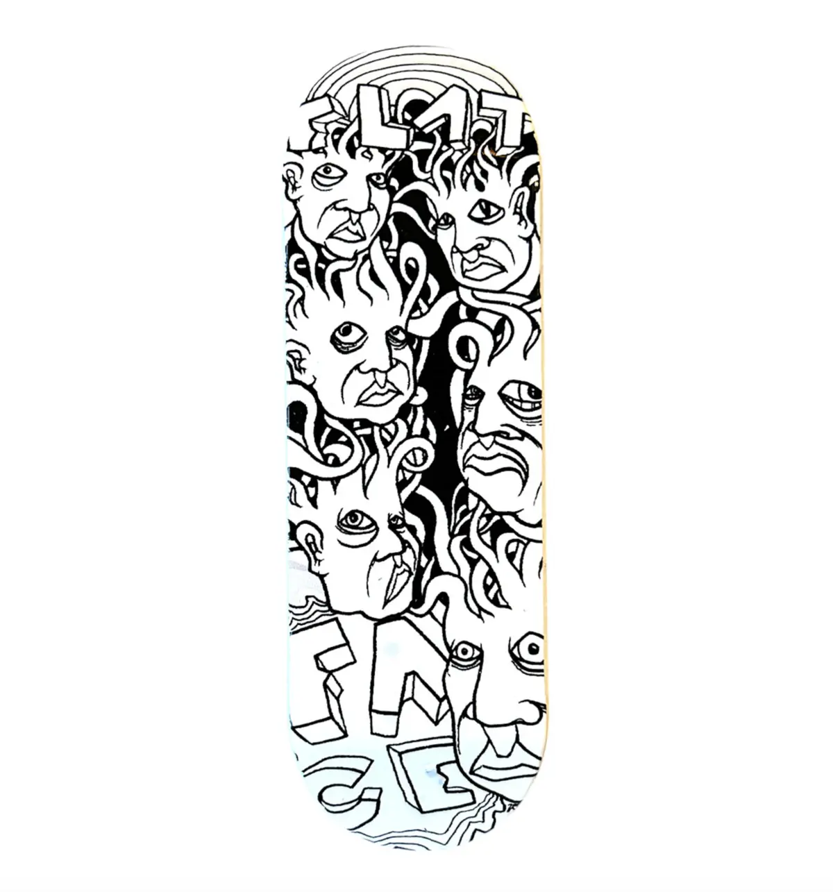 Flatface X Duck Decks D-16 Polycabonate Fingerboard Deck - Zeph White 1