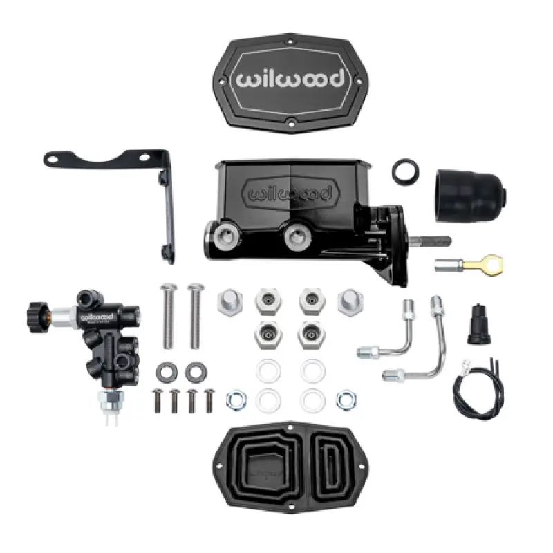 Wilwood Mopar Compact Tandem Master Cylinder Kit W/ Combination Valve & Pushrod 15/16In Bore - Black 1