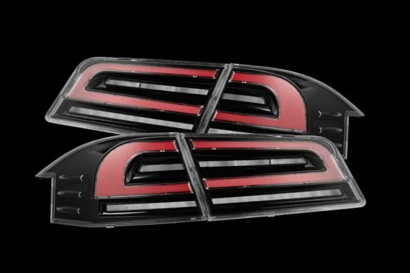 Alpharex 12-21 Tesla Model S Luxx-Series Led Tail Lights - Black/Red 1