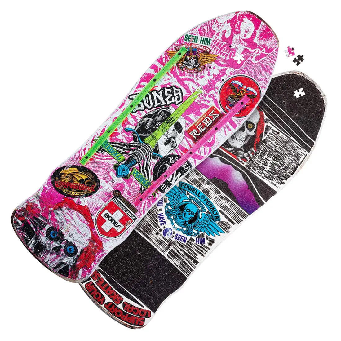Powell Peralta 500Pc Puzzle - Geegah Skull & Sword Pink 1
