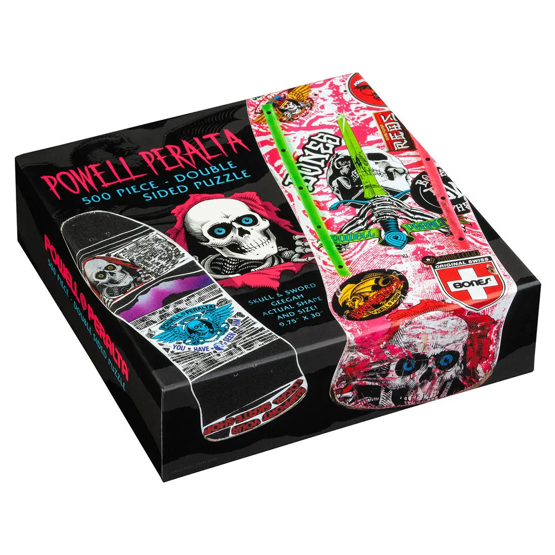 Powell Peralta 500Pc Puzzle - Geegah Skull & Sword Pink 2