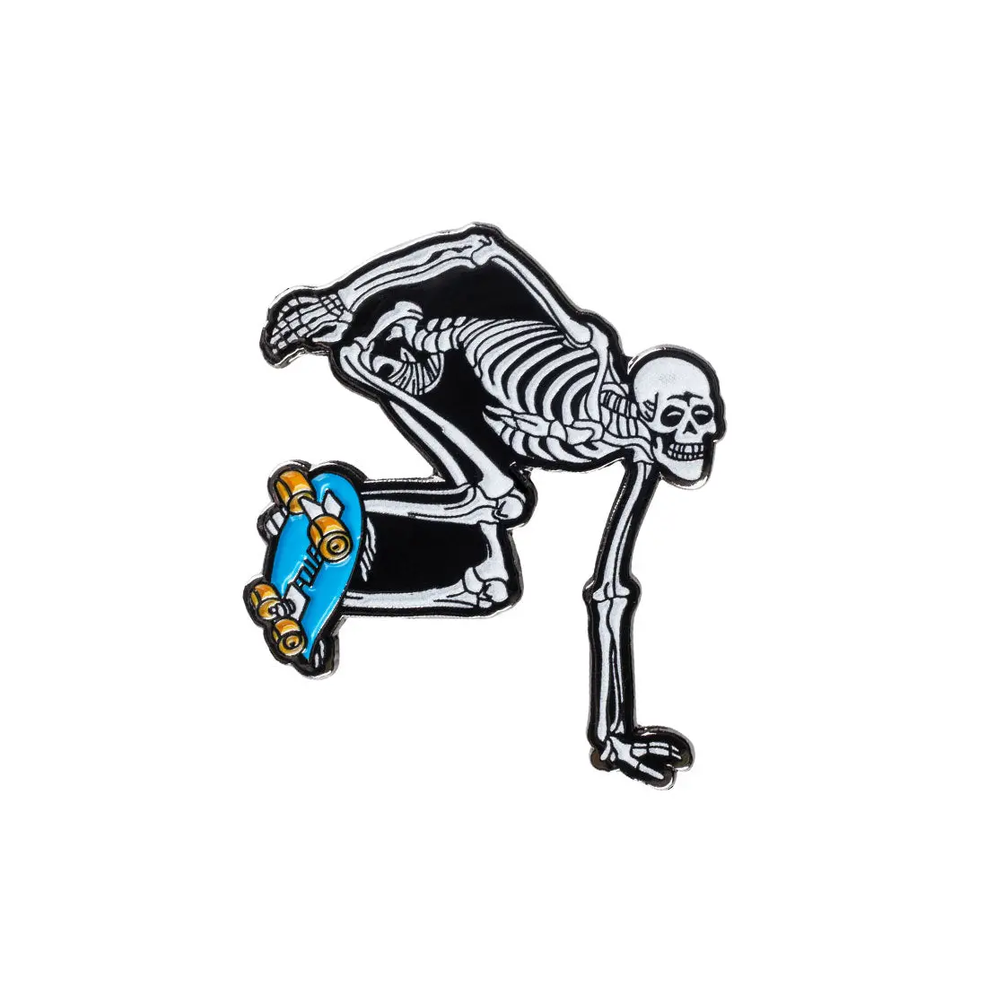 Powell Peralta Skateboarding Skeleton Lapel Pin - Glow 1