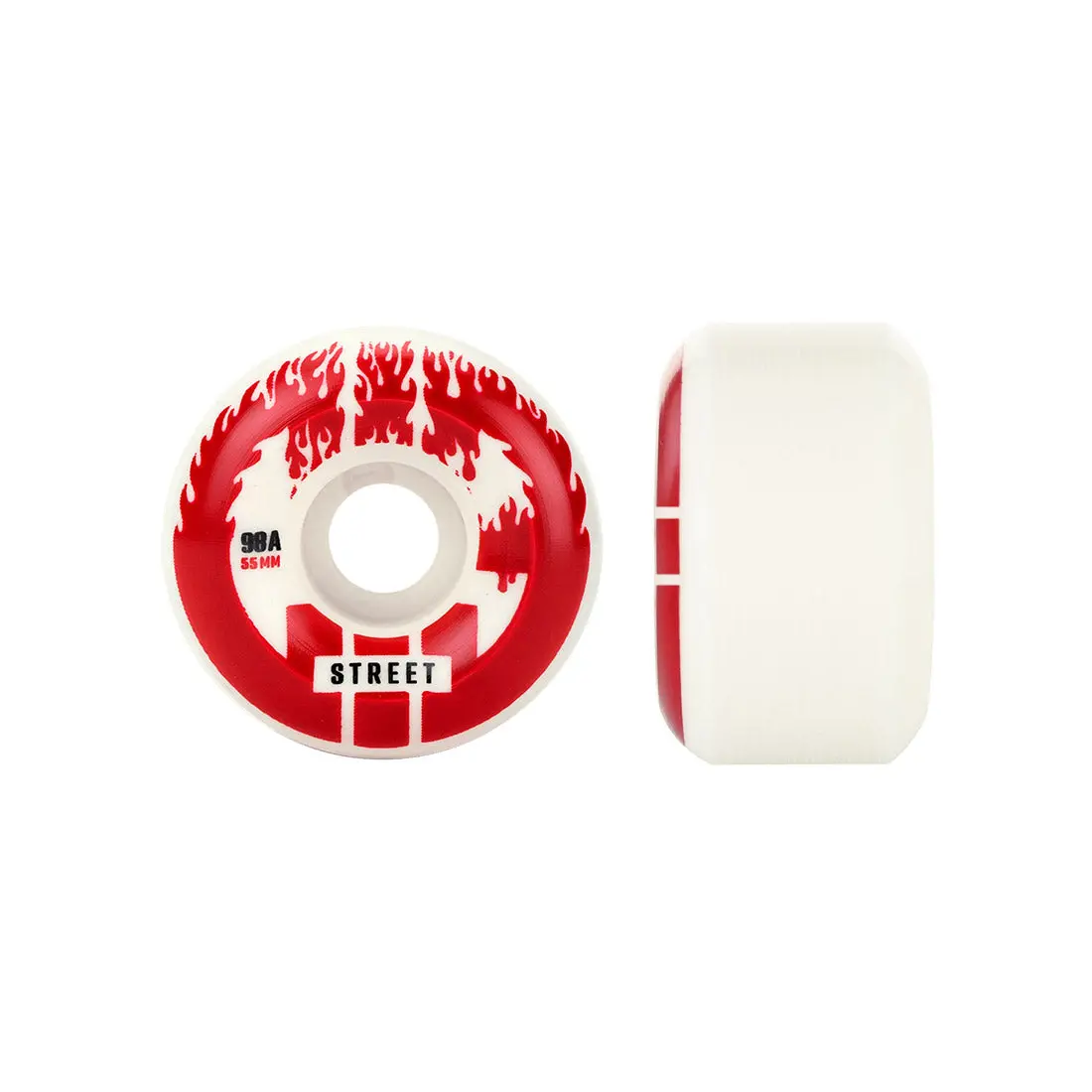 Reckless Cib Street 55Mm 98A Wheels 4Pk - White/Red 1