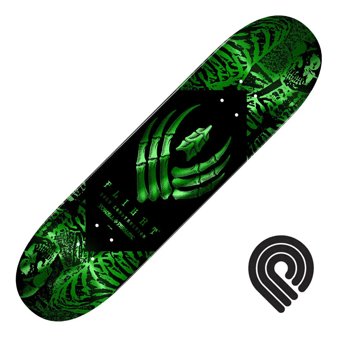 Powell Peralta Flight Skeleton 8.5 Deck - Green Foil 1