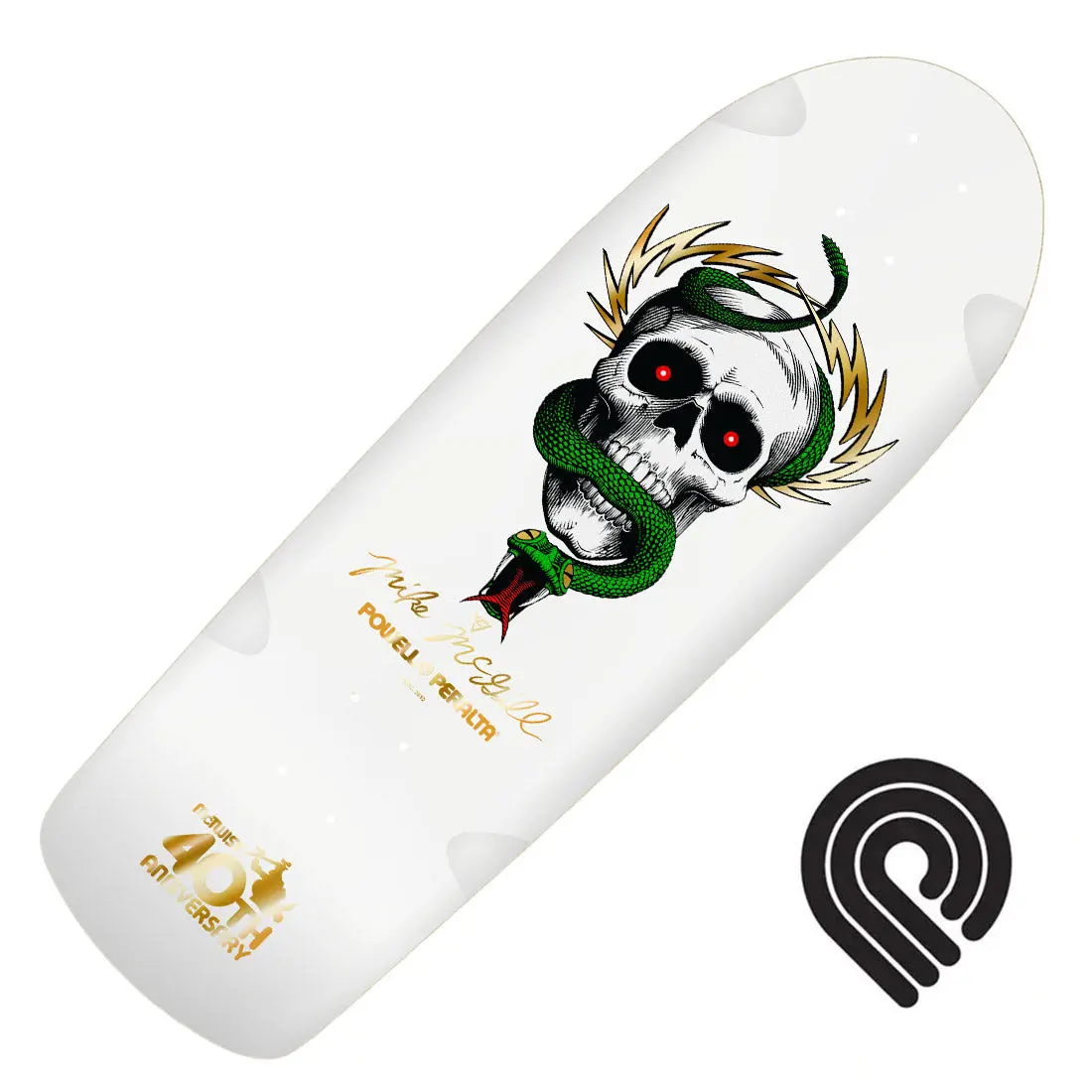 Powell Peralta Mcgill 40Yrs Mctwist 10.0 Deck - White/Gold Foil 1