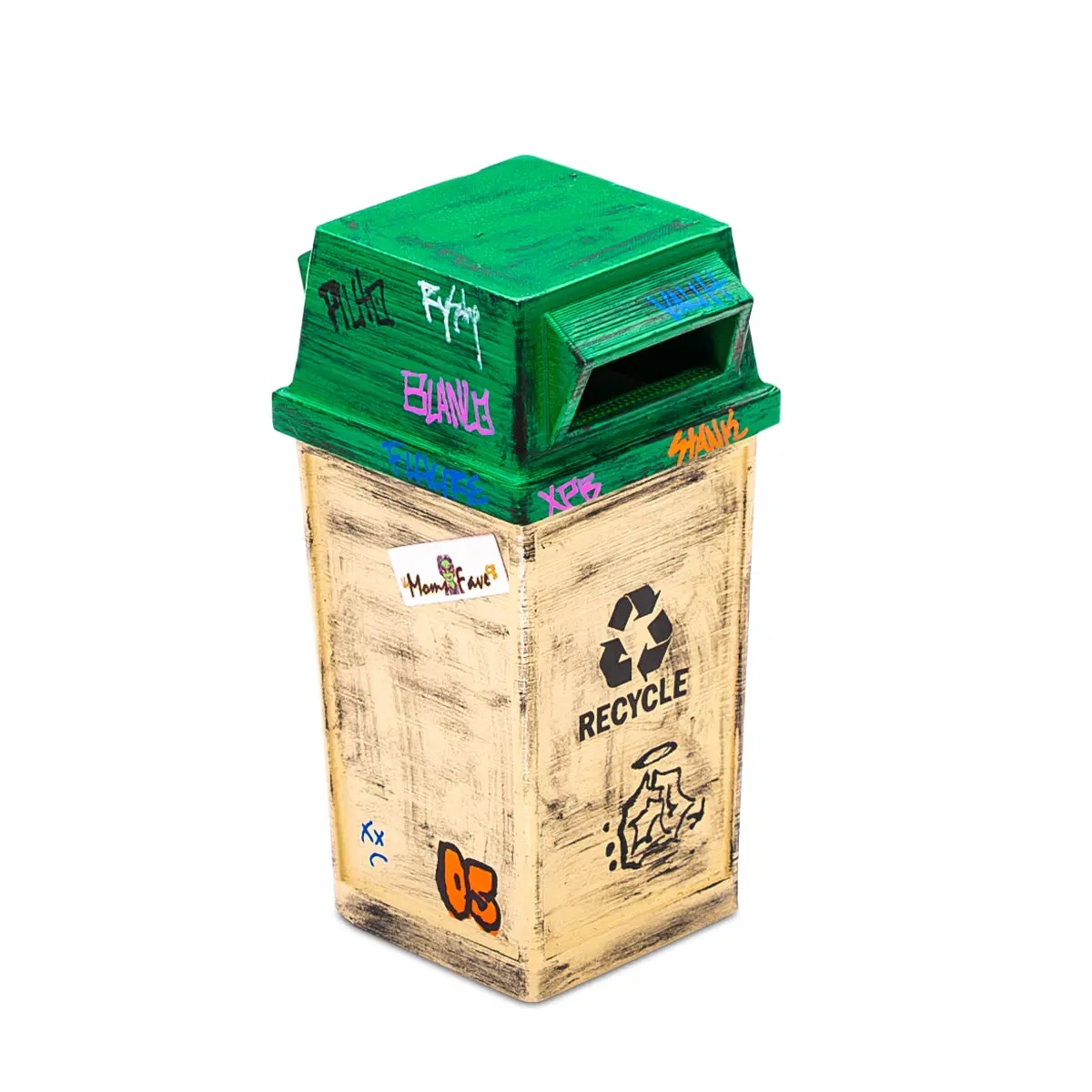 Futureboundprints Fingerboard Ramp - Thrashed Municipal Park Recycle Bin 1
