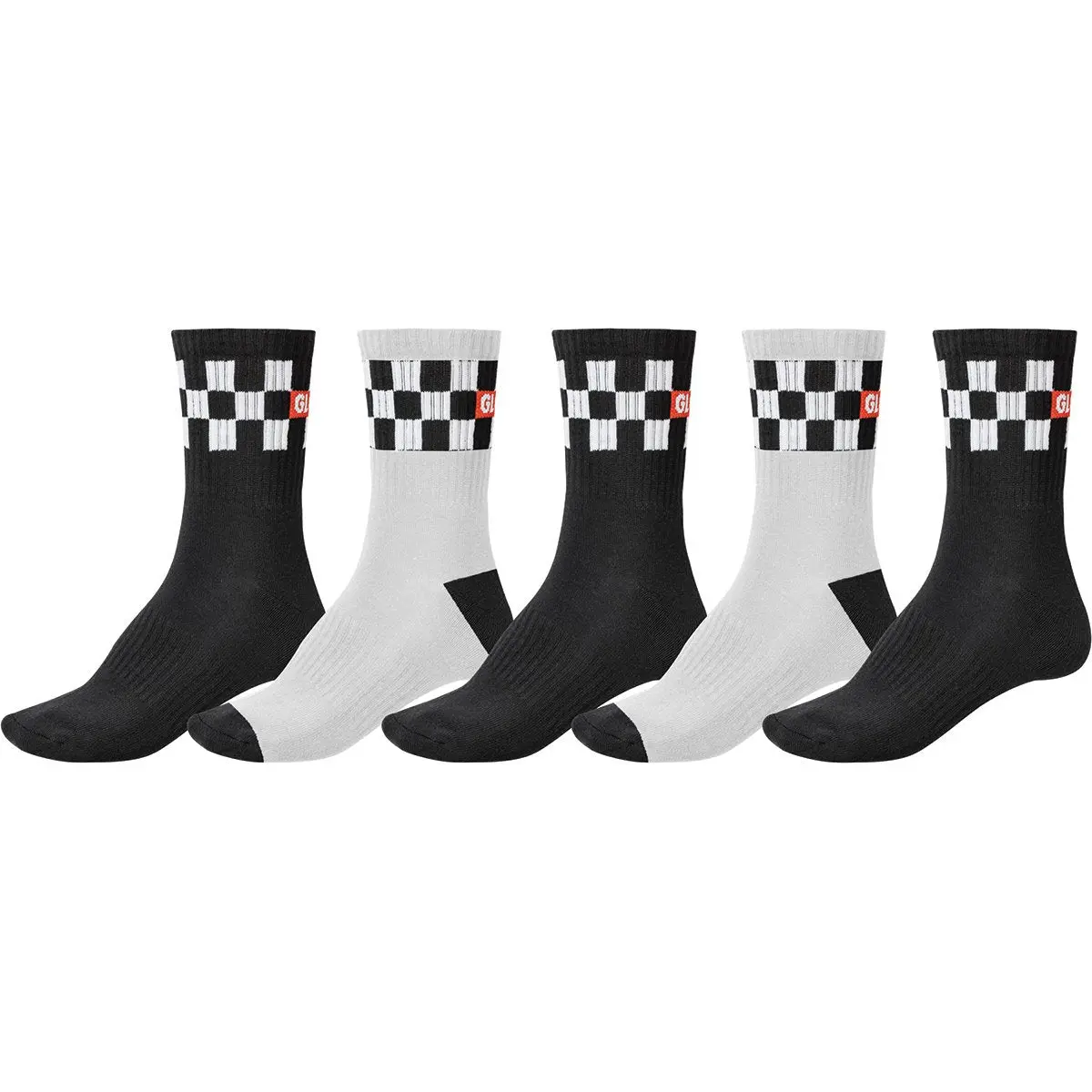 Globe Crew Socks 5Pk - Checker 1