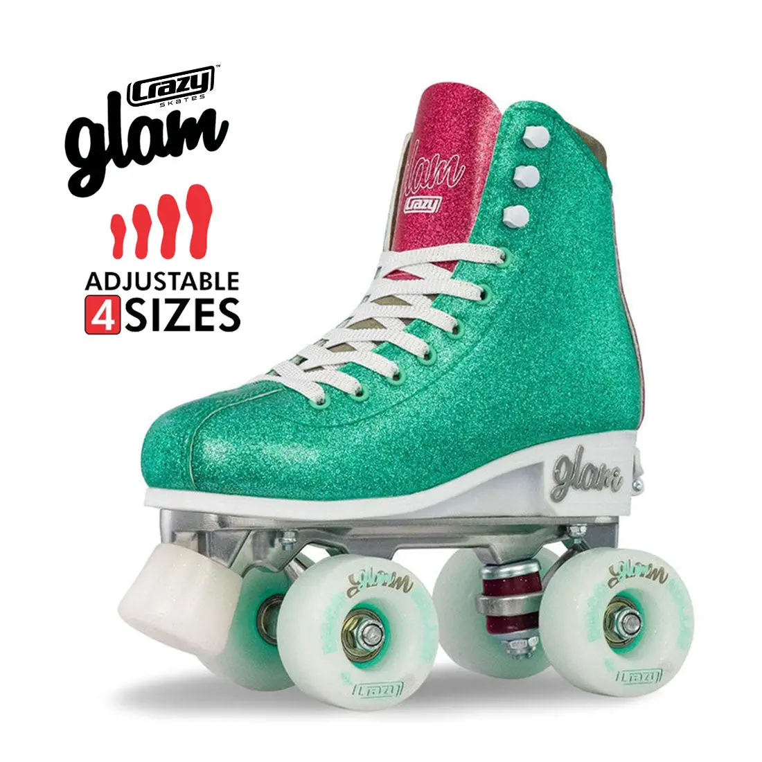 Crazy Disco Glam Teal/Pink - Kids Adjustable 1