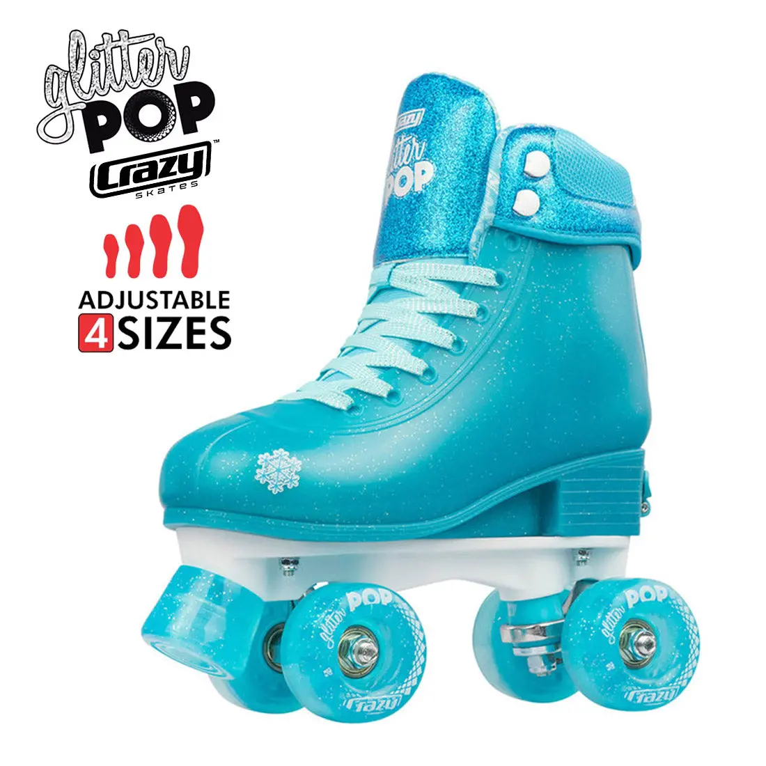 Crazy Glitter Pop Teal - Kids Adjustable 1