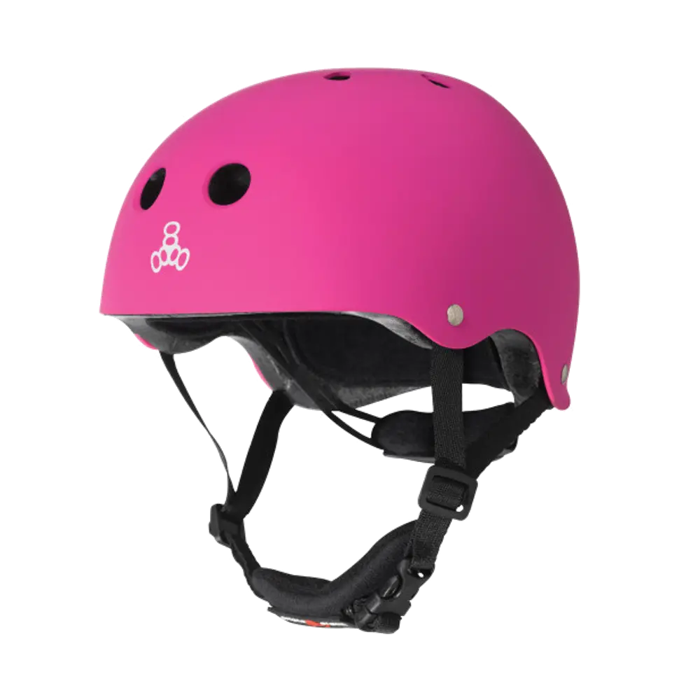 Triple 8 Lil 8 Dual Certified Helmet - Neon Pink Rubber 1