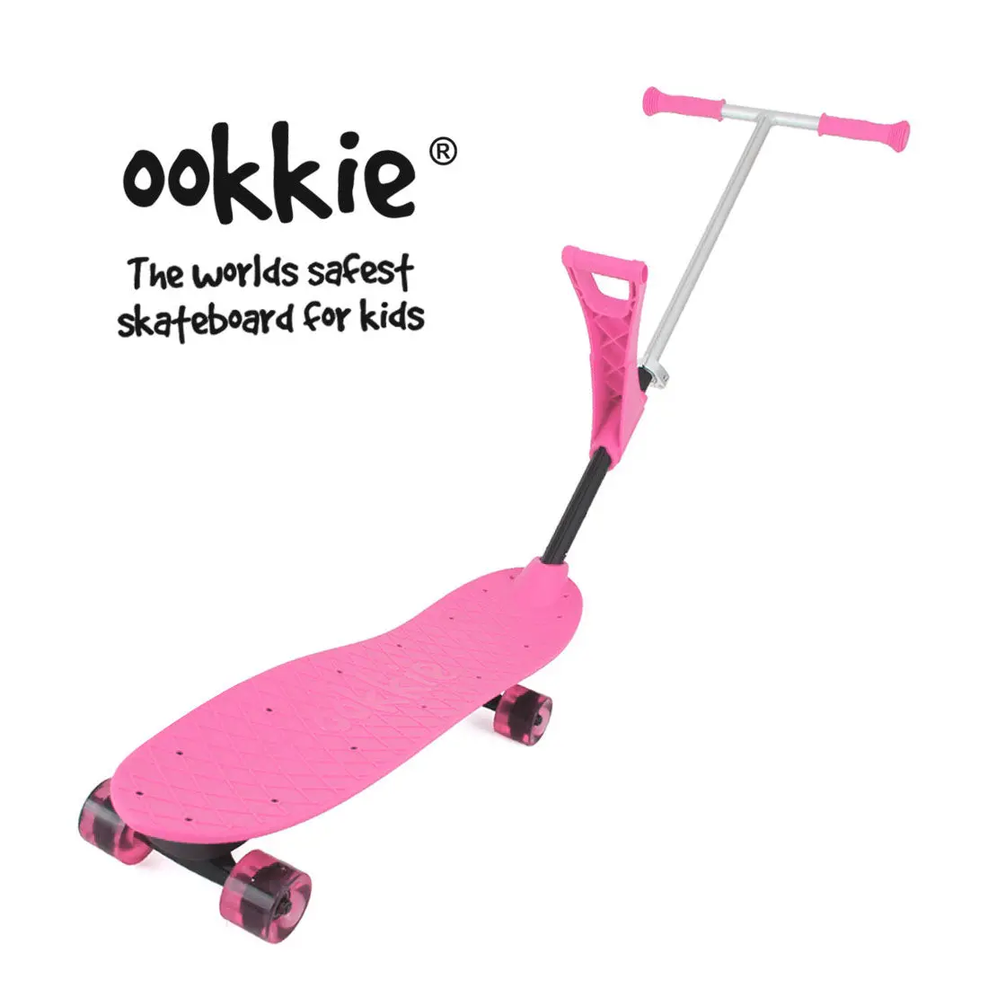 Ookkie Learner Skateboard - Pink 1