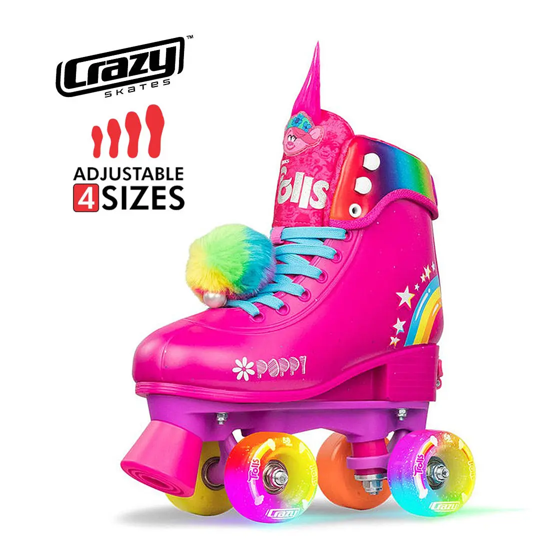 Crazy Trolls Junior Roller Skates - Poppy Pink 1