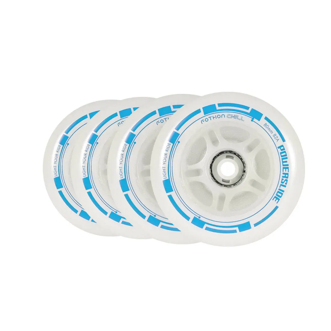 Powerslide Fothon Led Wheels 4Pk - Chill Blue 1