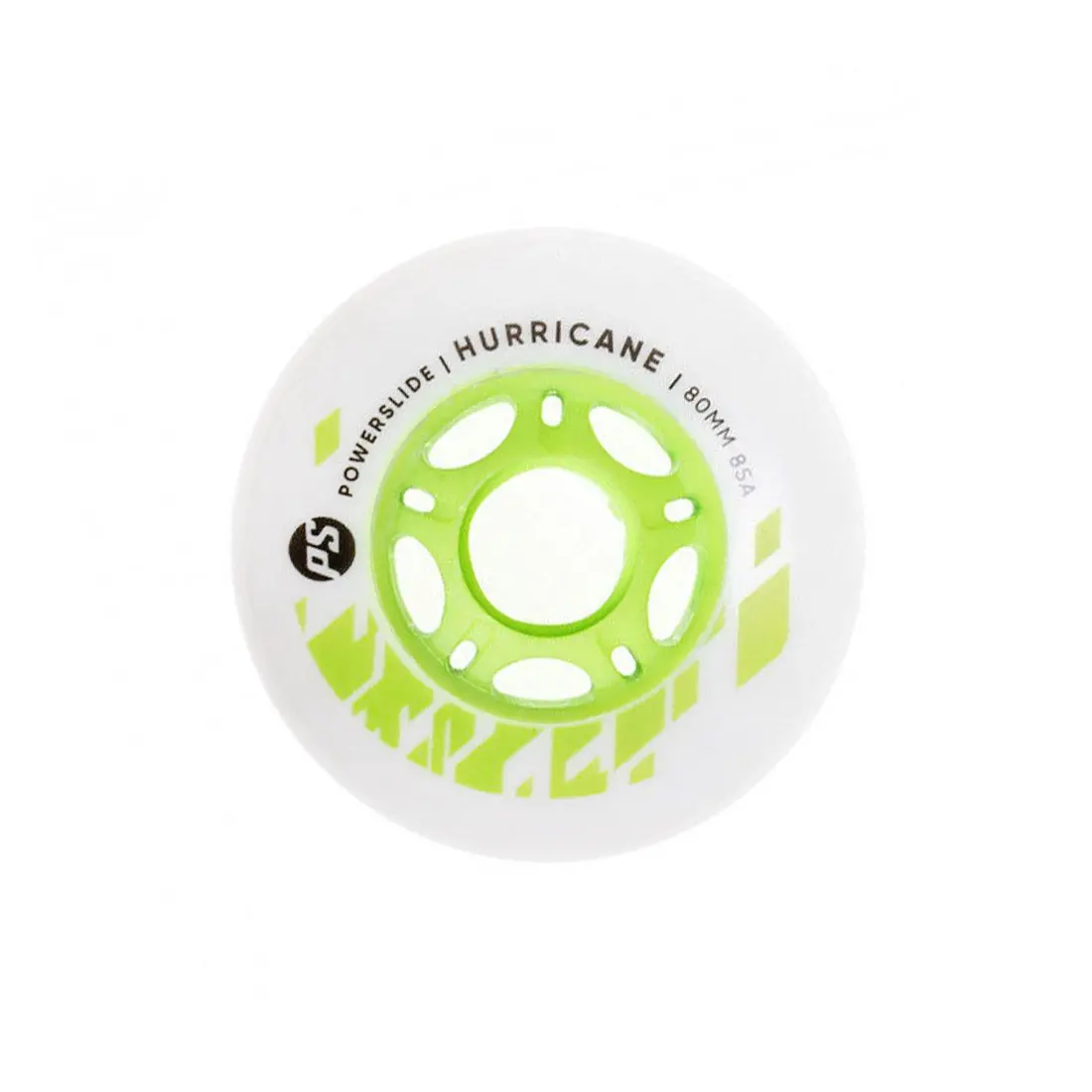 Powerslide Hurricane 80Mm 85A White/Green - Single 1