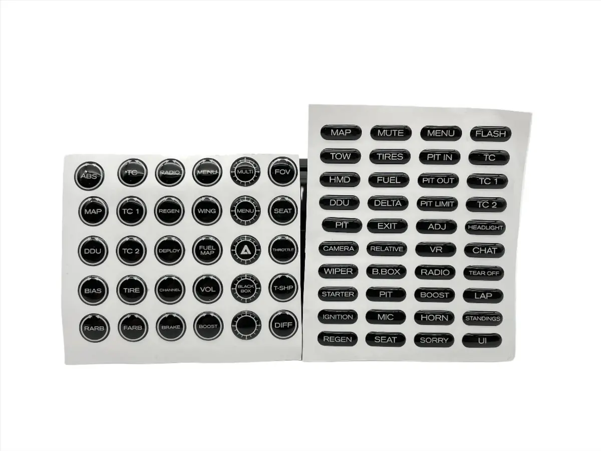 Premium Gloss Domed Sim Racing Sticker Kit 1