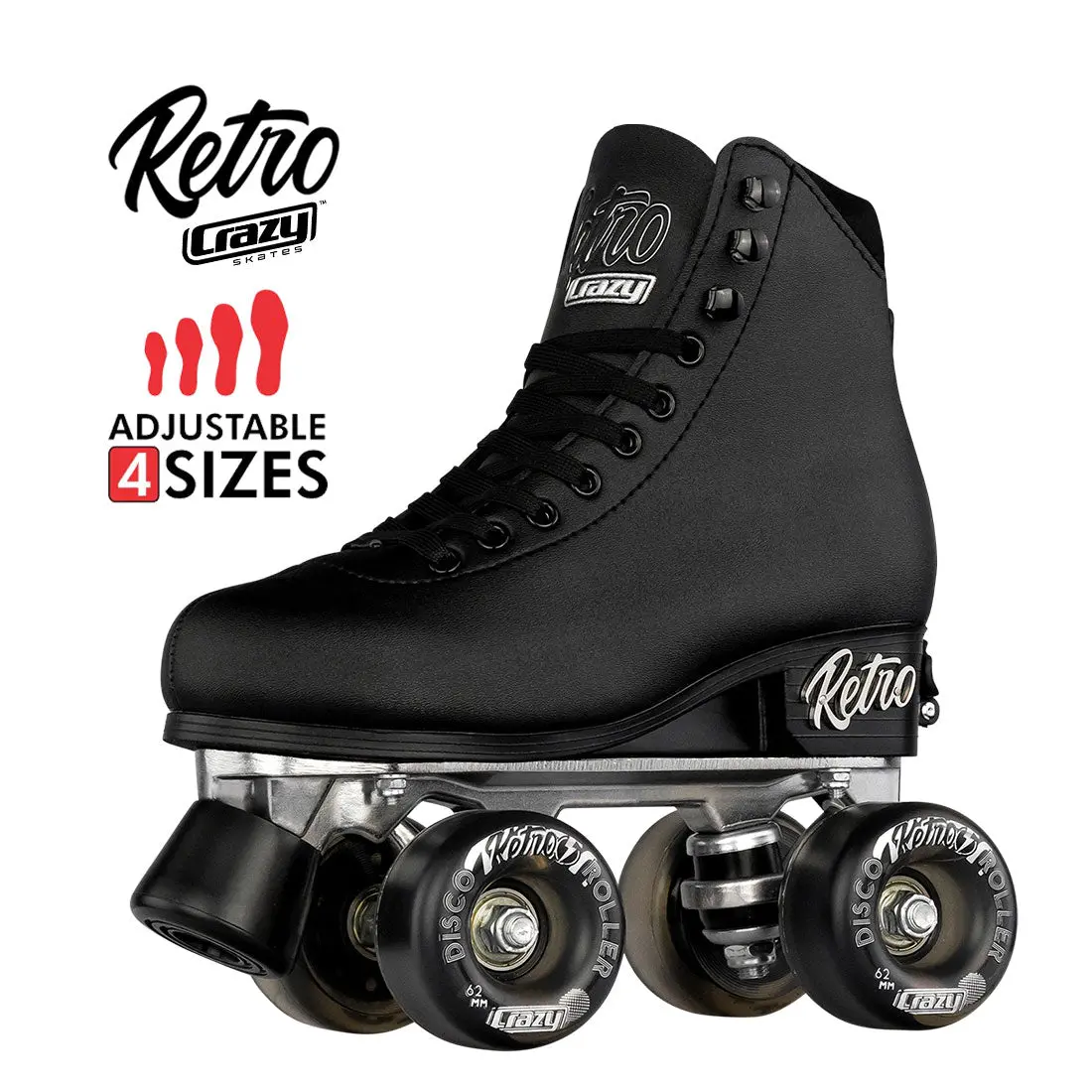 Crazy Retro Roller Black - Kids Adjustable 1