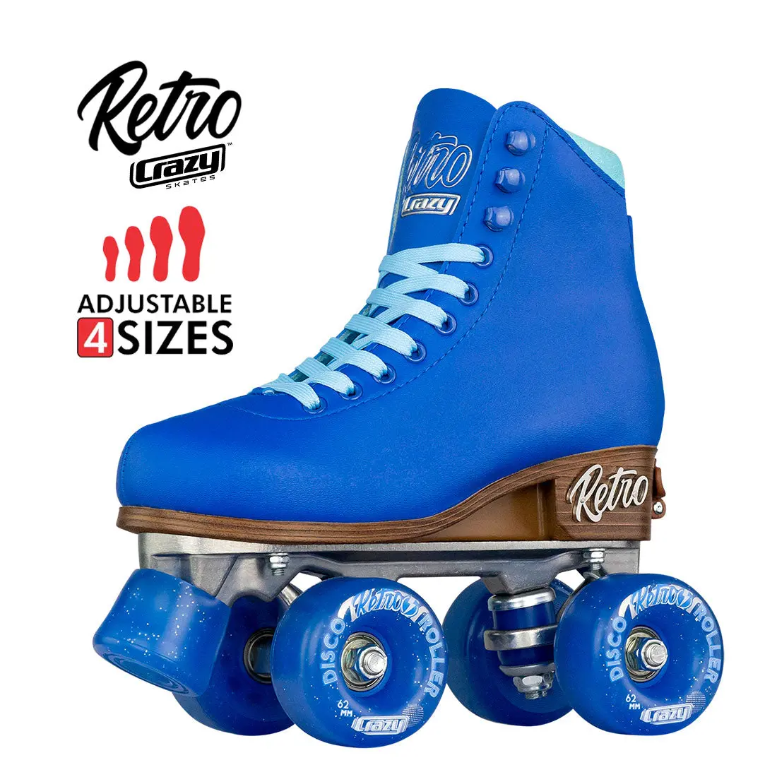 Crazy Retro Roller Blue - Kids Adjustable 1