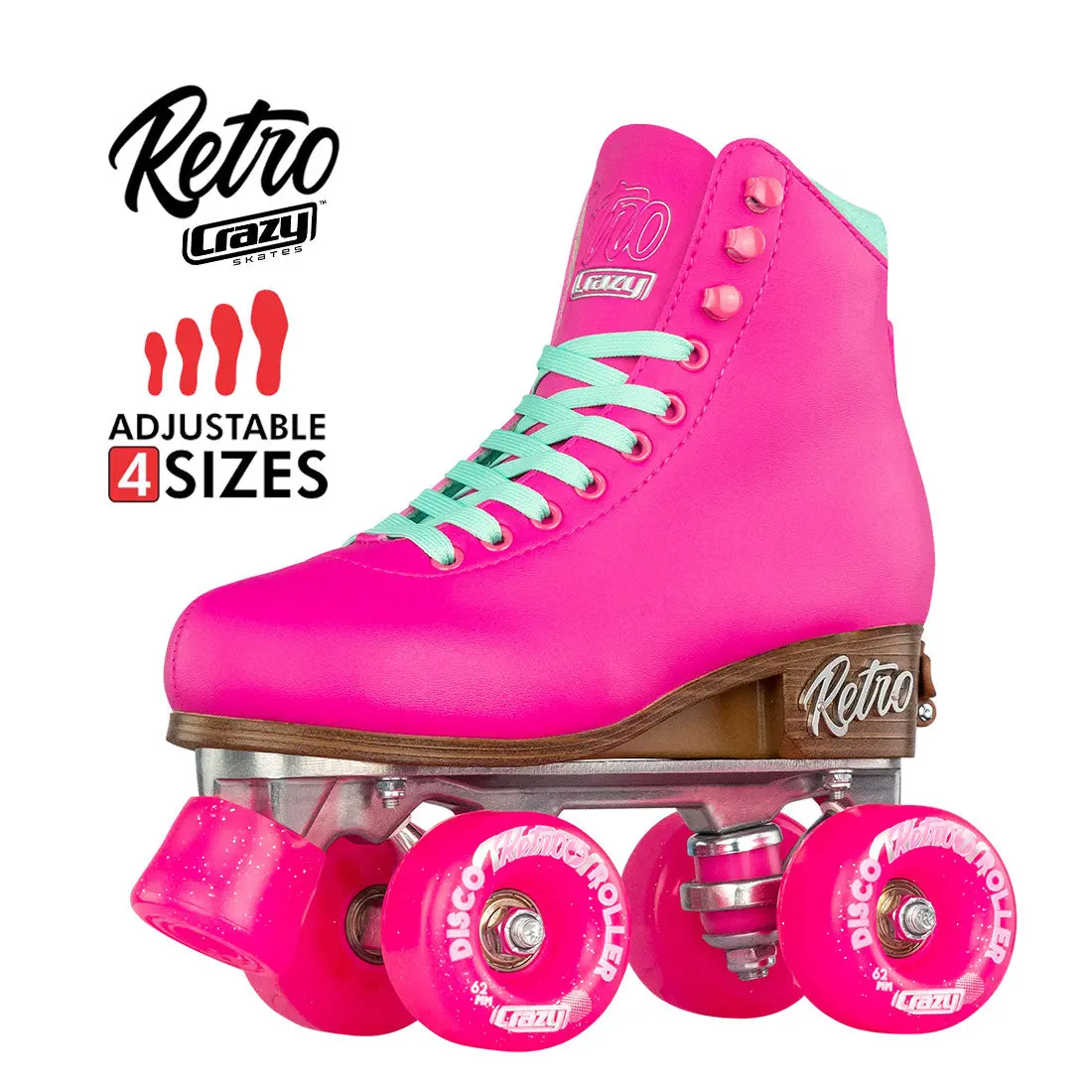 Crazy Retro Roller Pink - Kids Adjustable 1