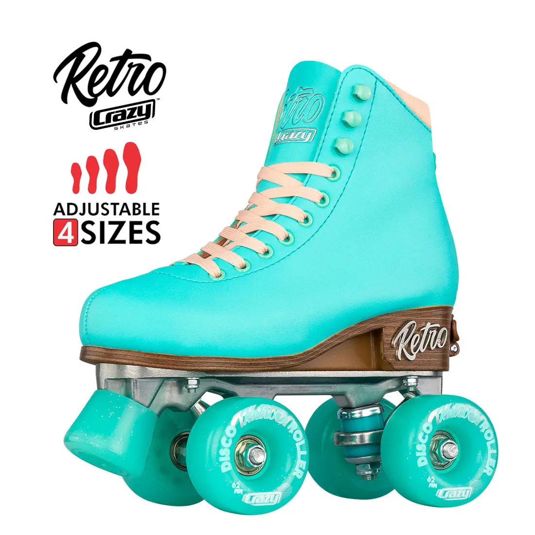 Crazy Retro Roller Teal - Kids Adjustable 1