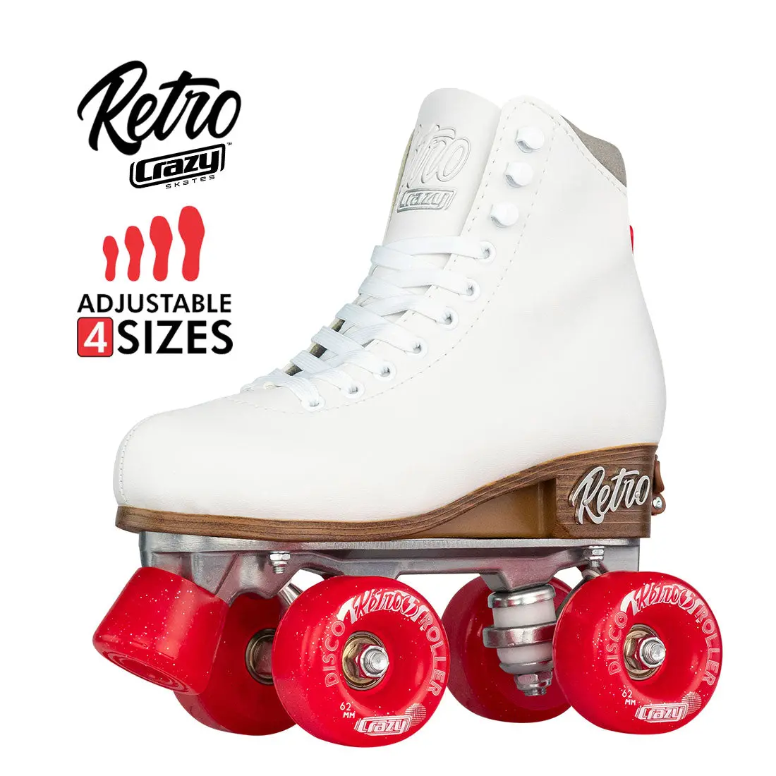 Crazy Retro Roller White - Kids Adjustable 1