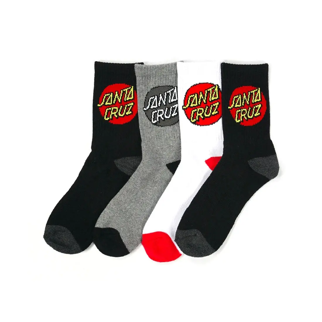 Santa Cruz Youth Crew Socks 4Pk - Classic Dot 1