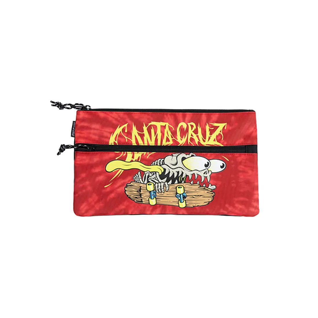 Santa Cruz Bone Slasher Pencil Case - Red Tie Dye 1