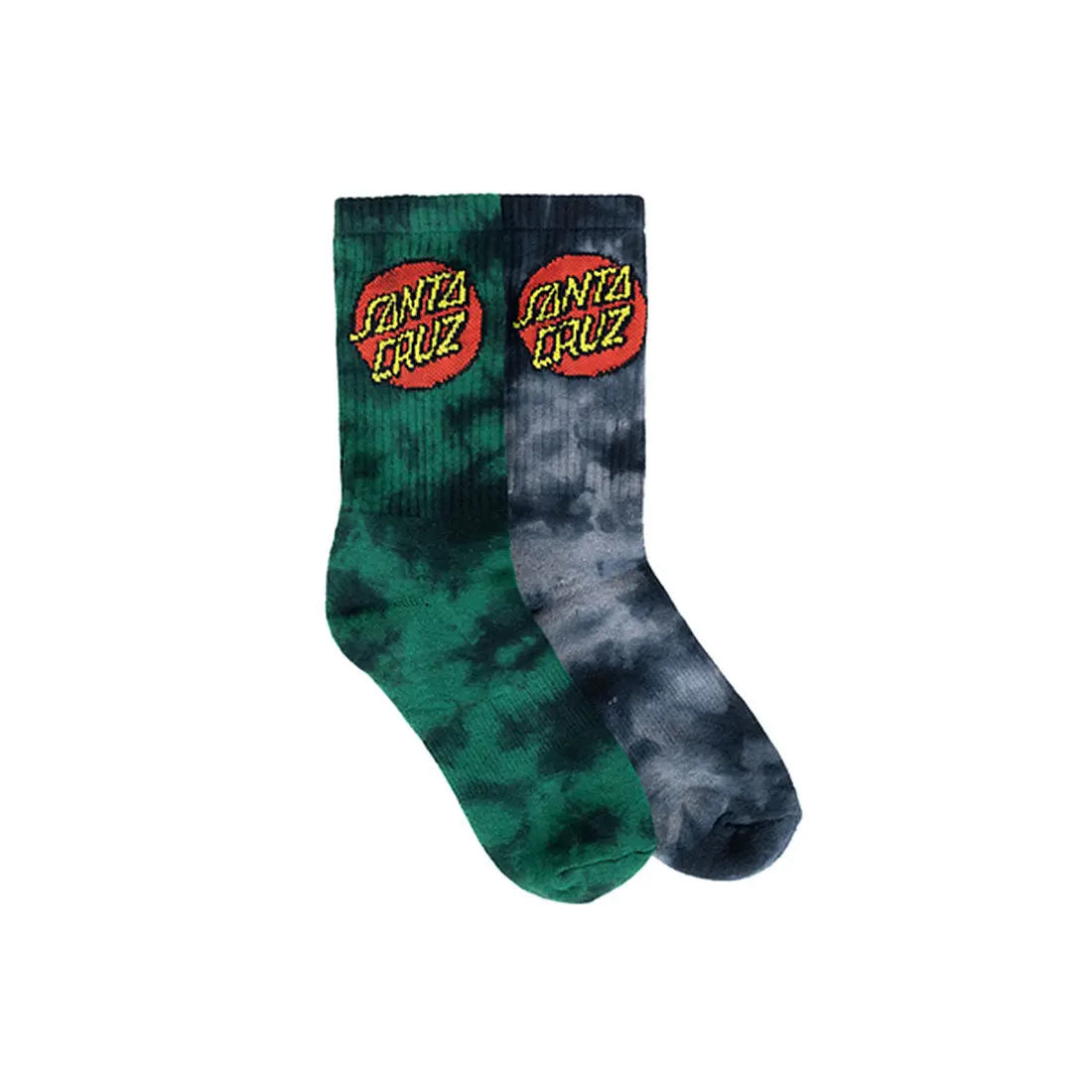 Santa Cruz Youth Crew Socks 2Pk - Classic Dot Tie Dye 1