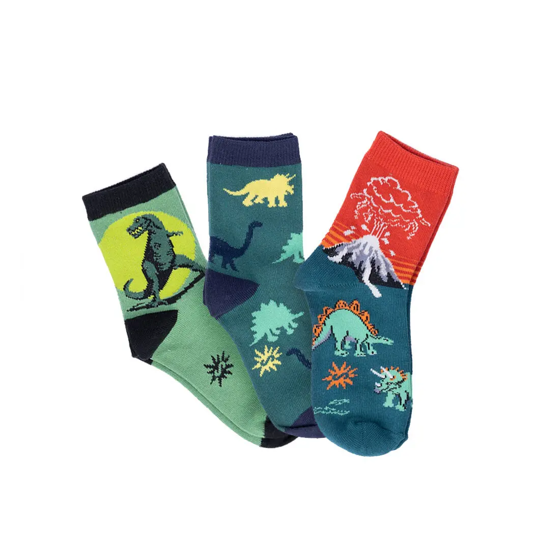 Sock It To Me - Kids Crew 3Pk - Dinosaur Days 1