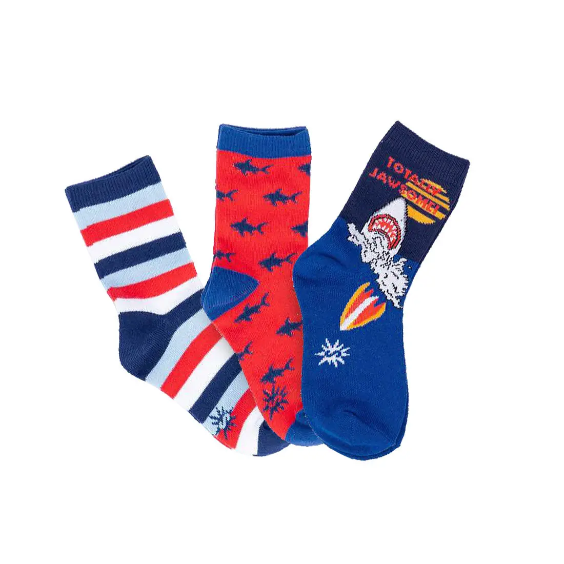 Sock It To Me - Kids Crew 3Pk - Totally Jawsome! 1