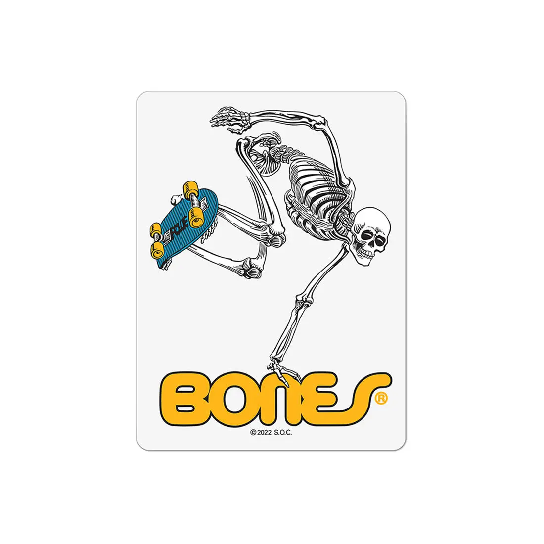 Bones Pp Skateboarding Skeleton Sticker - Clear 1