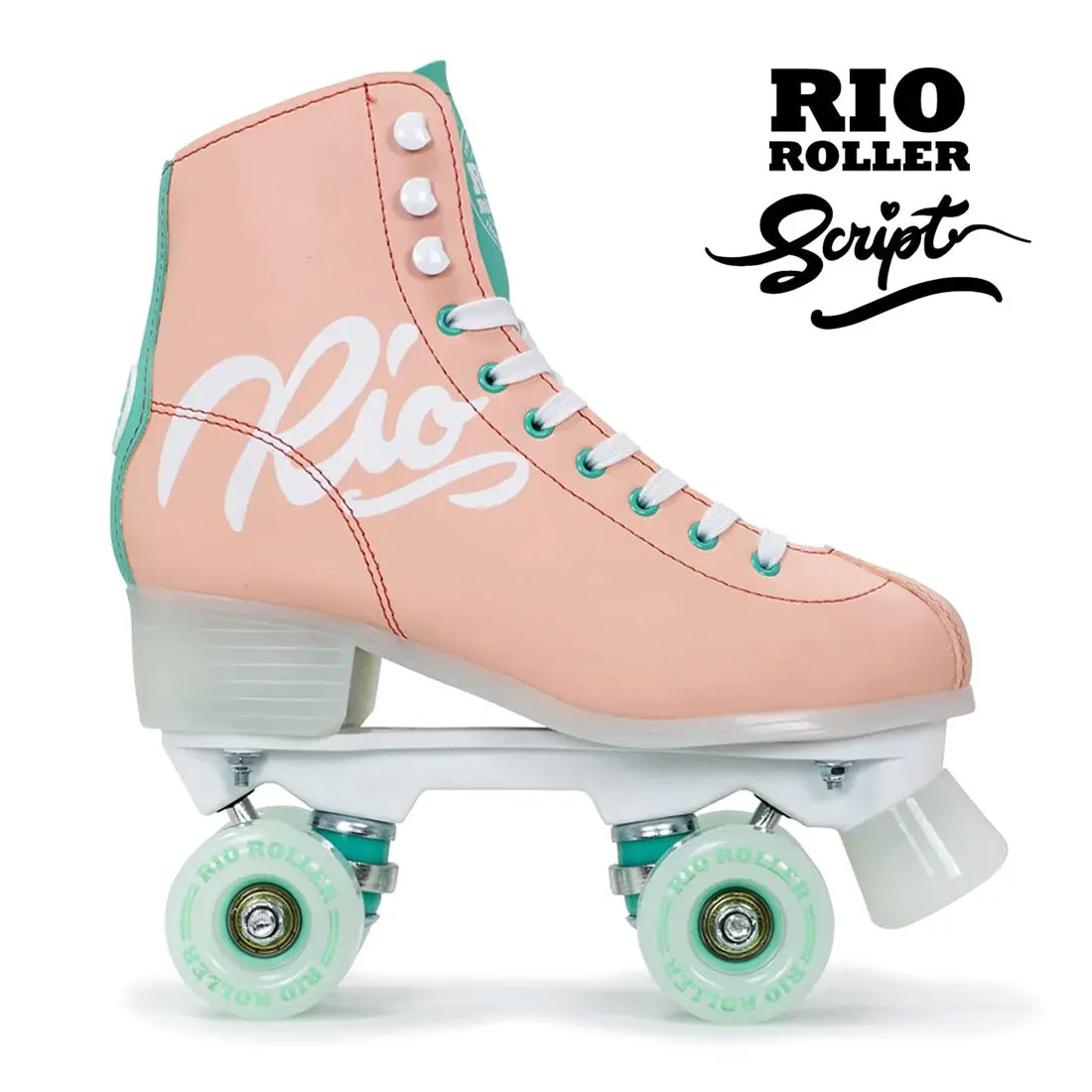 Rio Roller Script - Peach/Green 1
