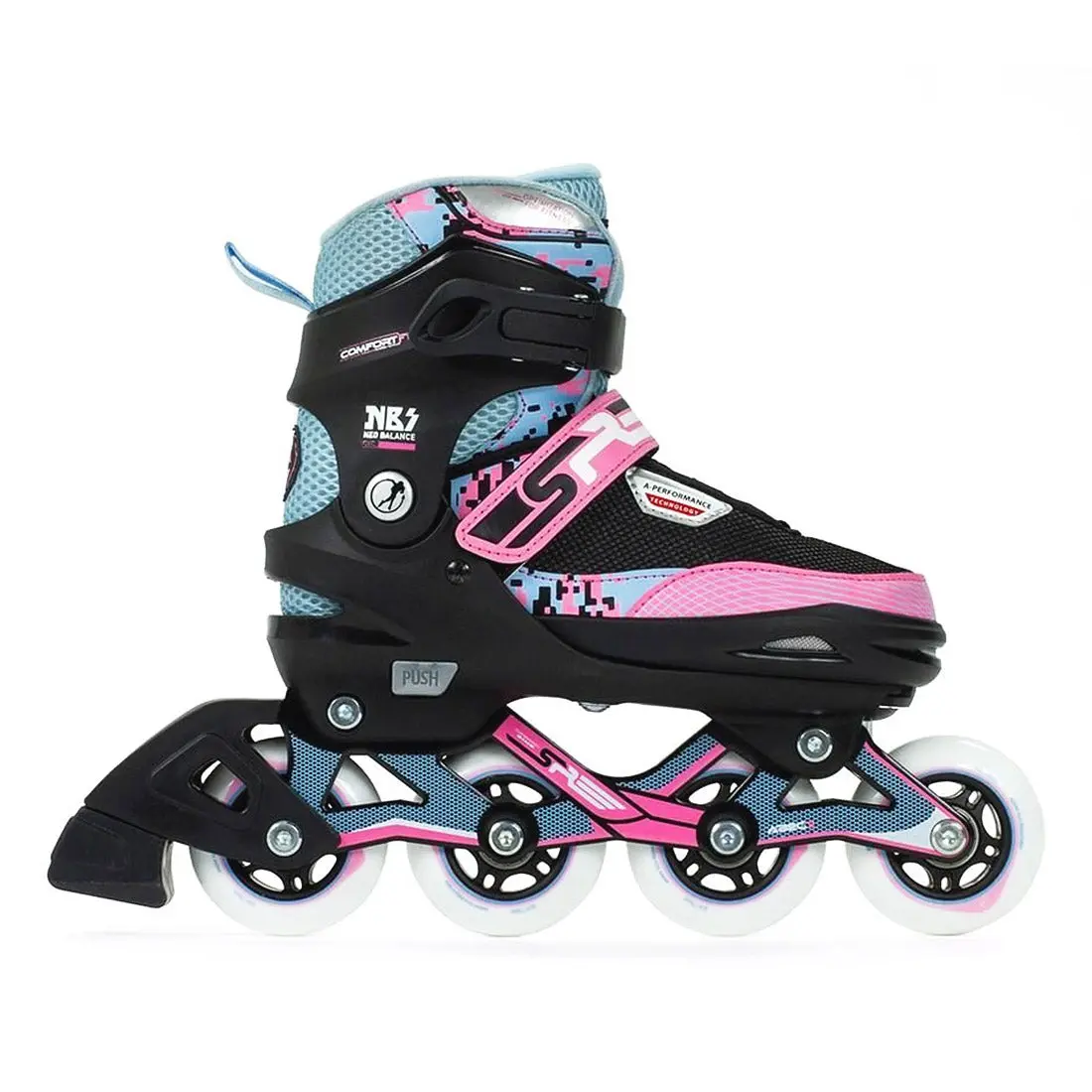 Sfr Pixel Adjustable Skate - Blue/Pink 1