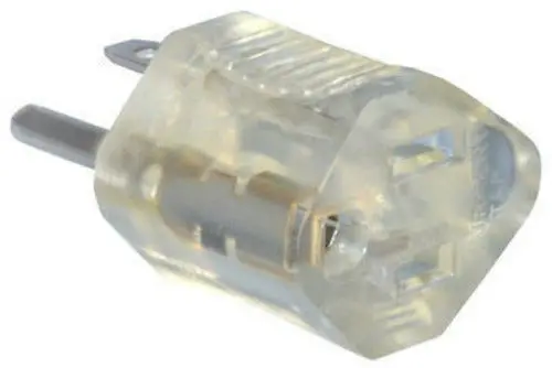 Pt Ho Wah 09907Me 15A Clear Lighted End Electrical Plug Grounding Adapter - Quantity Of 60 1