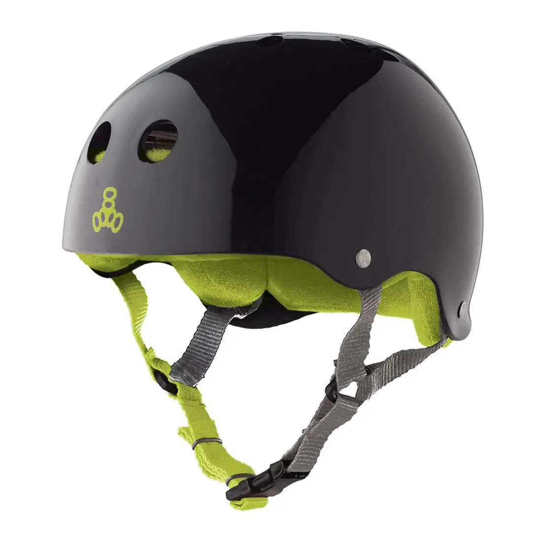 Triple 8 Skate Ss Helmet - Black/Lime Gloss 1