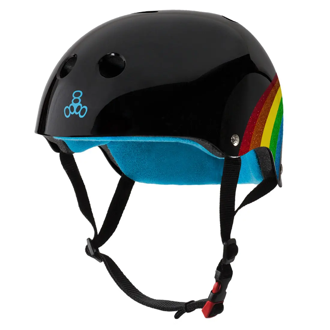 Triple 8 The Cert Ss Helmet - Rainbow Black Gloss 1