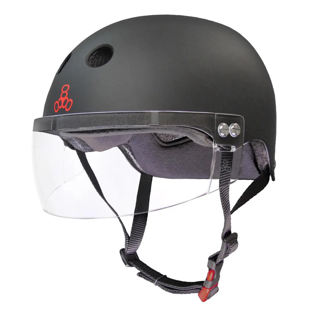 Triple 8 The Cert Ss Visor Helmet - Black Rubber 1