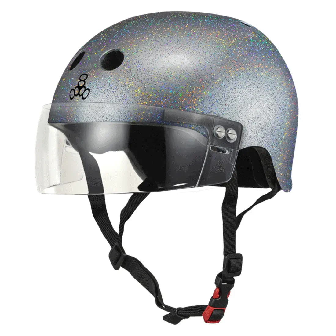 Triple 8 The Cert Ss Visor Helmet - Silver Glitter 1