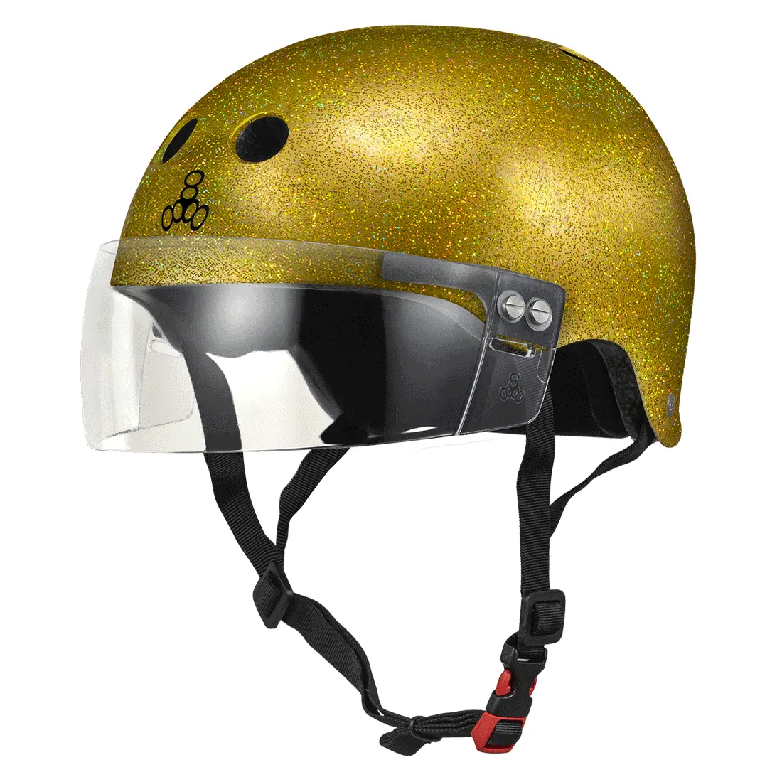 Triple 8 The Cert Ss Visor Helmet - Gold Glitter 1