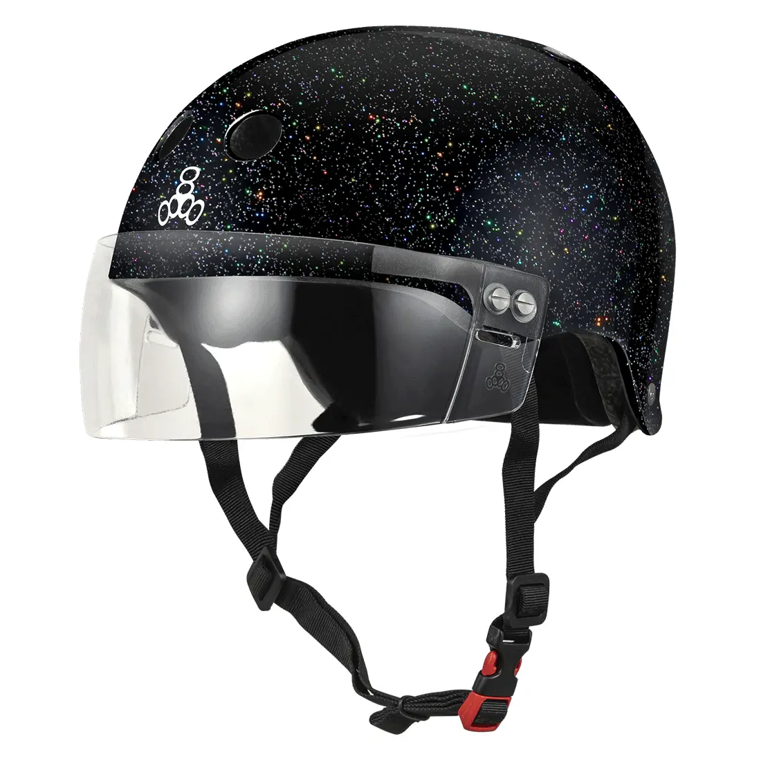 Triple 8 The Cert Ss Visor Helmet - Black Glitter 1