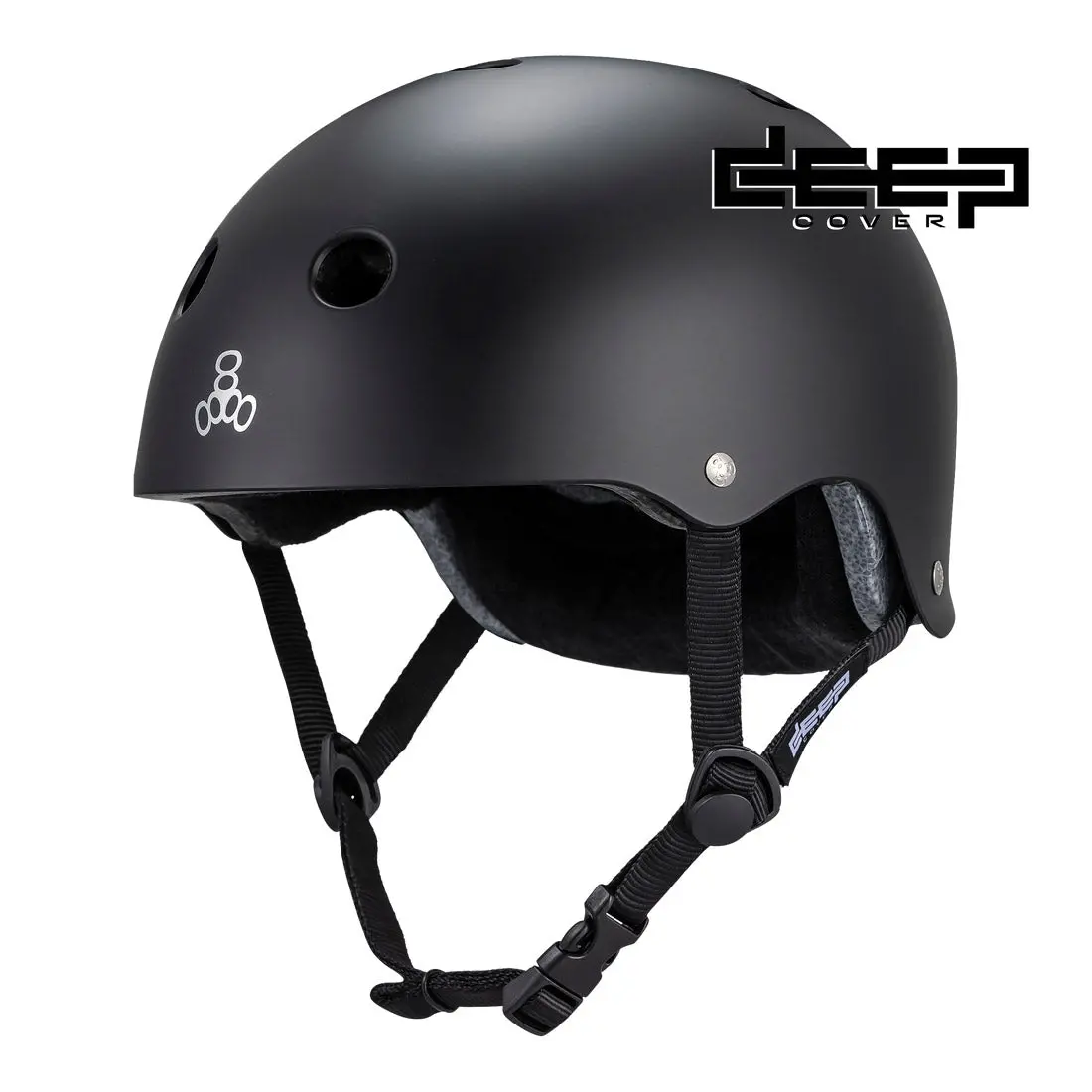 Triple 8 Deep Cover Helmet - Black Matte 1