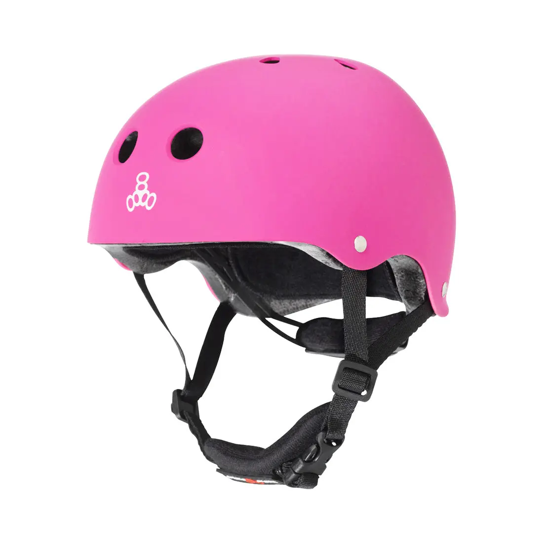 Triple 8 Lil8 Youth Bike Helmet - Neon Pink Rubber 1