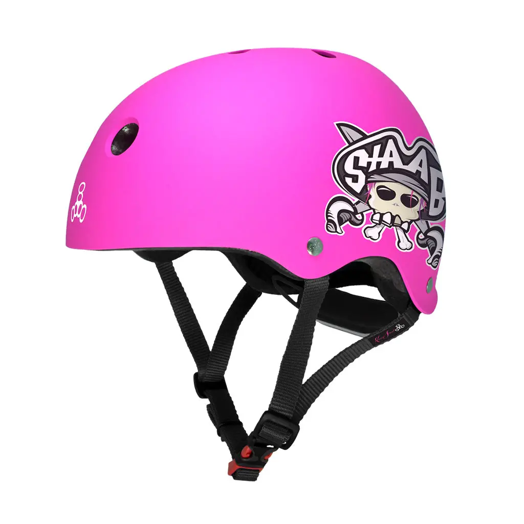 Triple 8 Lil8 Youth Bike Helmet - Staab Neon Pink Rubber 1